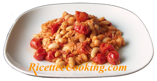 Fagioli pomodorini e tonno